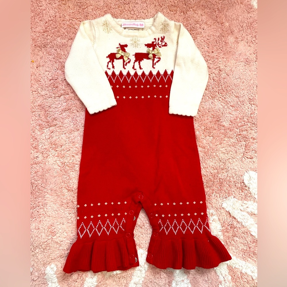 Christmas sweater onesie.